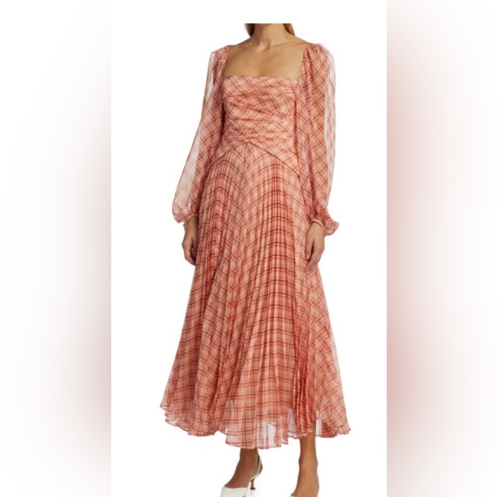 NWT Acler Mattison pink plaid dress